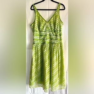 Fun green stripes and polka dots dress size 16
